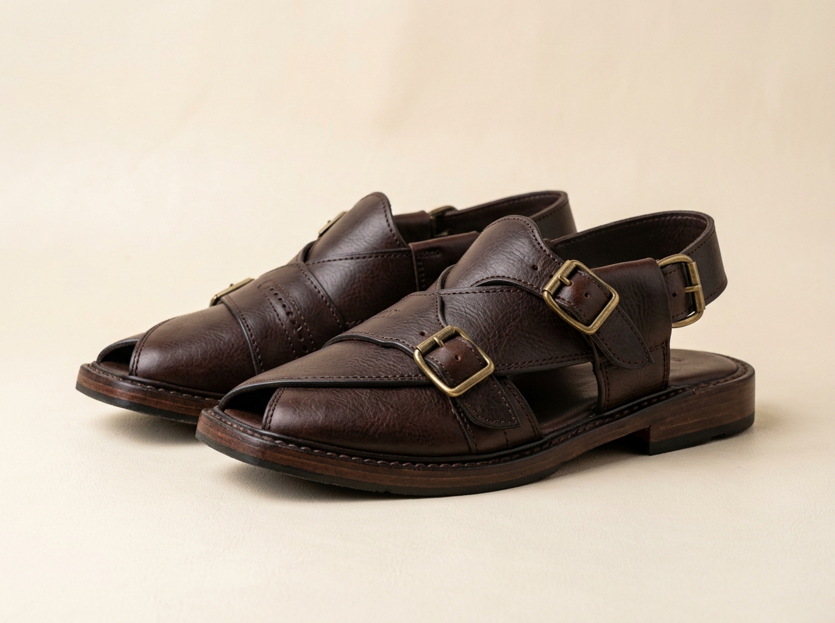 Traditional Leather Peshawari Chappal - Rs. 2,200